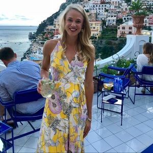 Yumi Kim Maxi Dress, yellow floral, like new, size Small